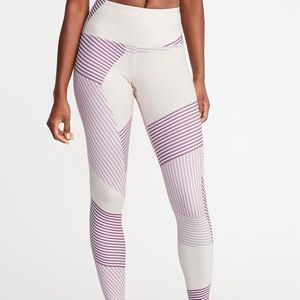 Striped High Rise Compression Leggings